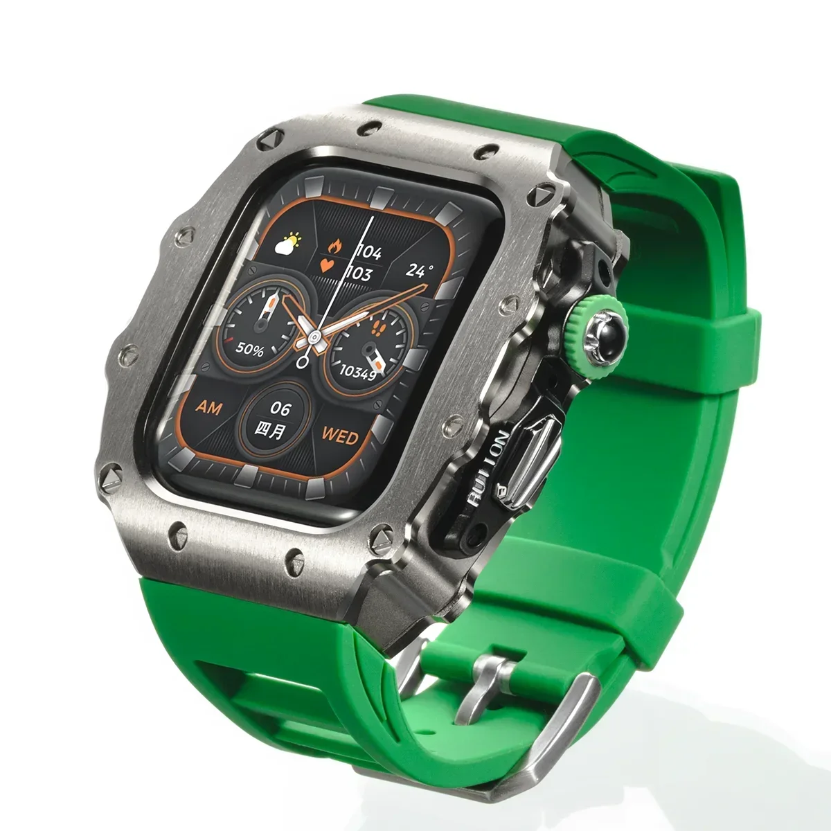 Deluxe Silicone Sport Strap with Stainless Steel Case