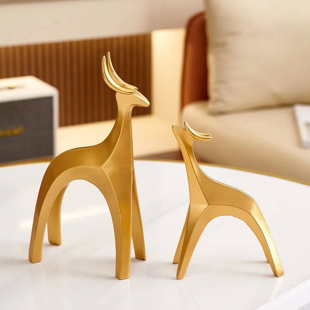 

Modern Animal Figurines Feng Shui Aesthetic Room Decor Deer Statue Ornament Art Ornaments Sculptures and Figurines Collectible