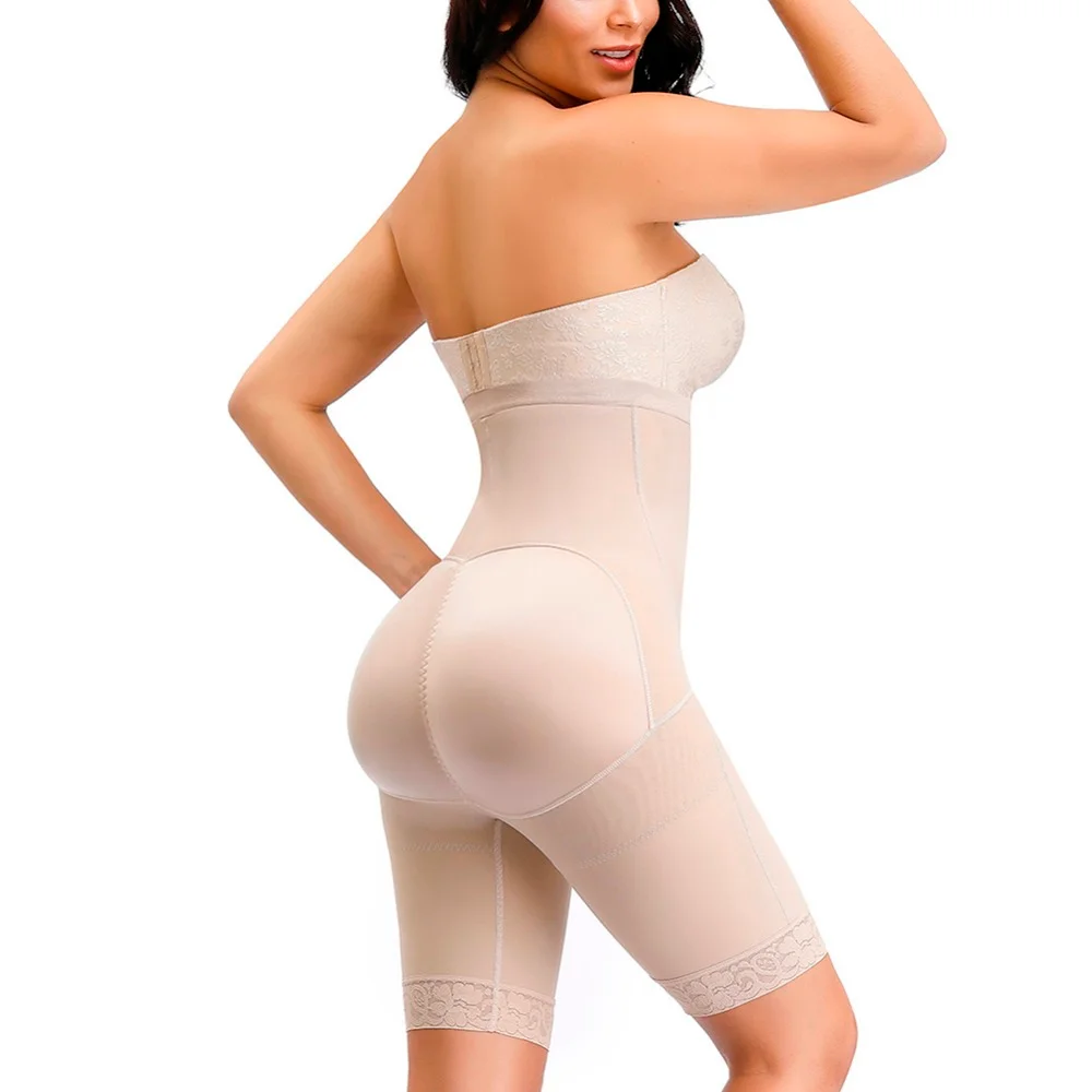 Women Butt Lifting Shapewear Shorts With Hooks And Pads High Waist Tummy Control Fajas Body Shaper Buttlifter