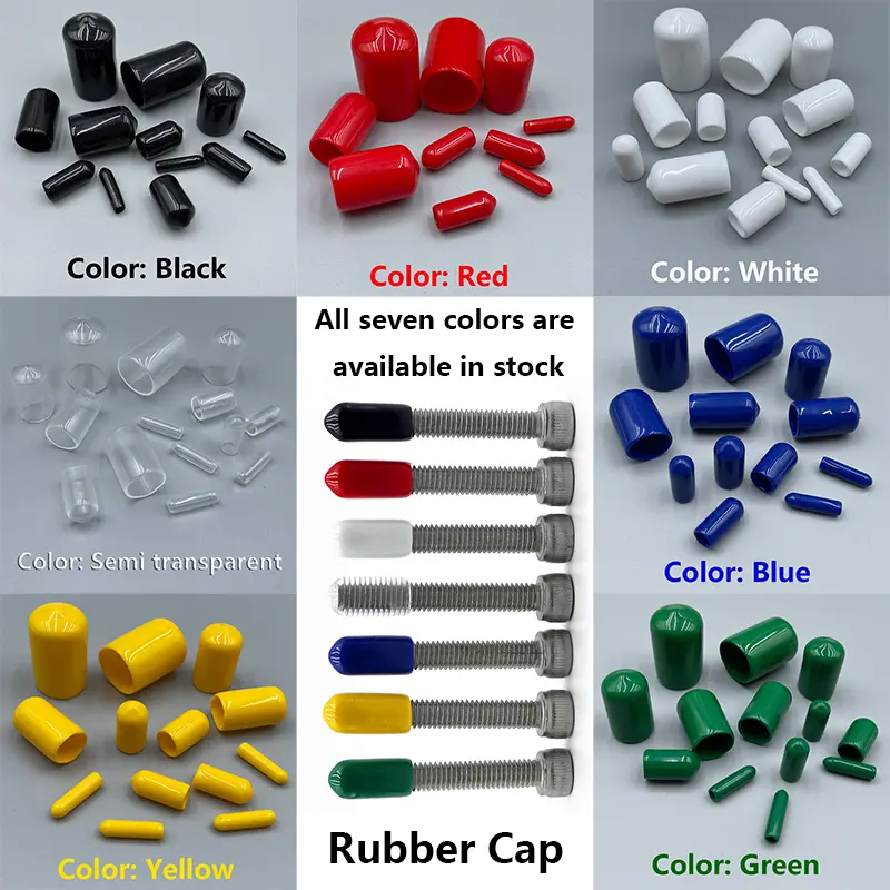 Rubber Cap Sleeve Soft Elasticity Silicone Protective Cover  Sealing Plug Thread Protection Sleeve Black Red White Blue 1.5-24mm - Image 2