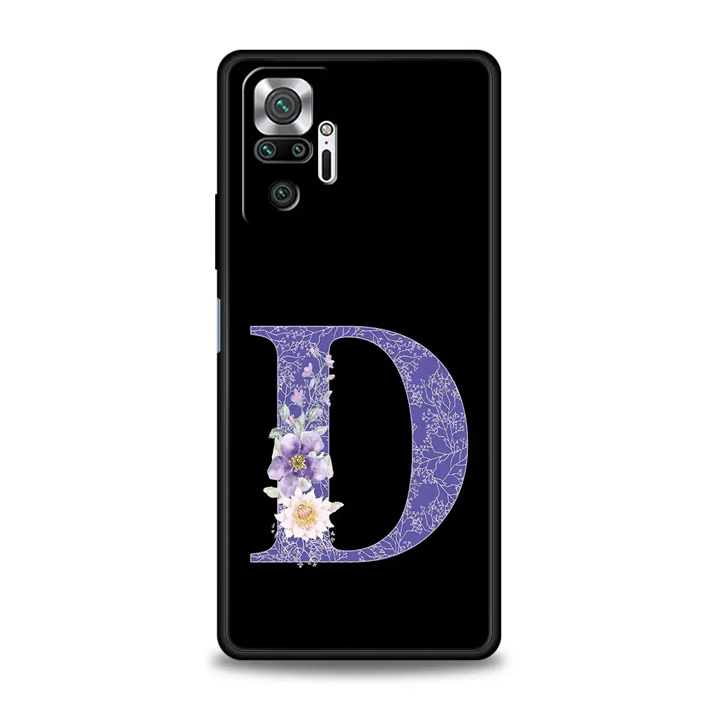 Elegant Retro Purple Flower Initials Phone Case