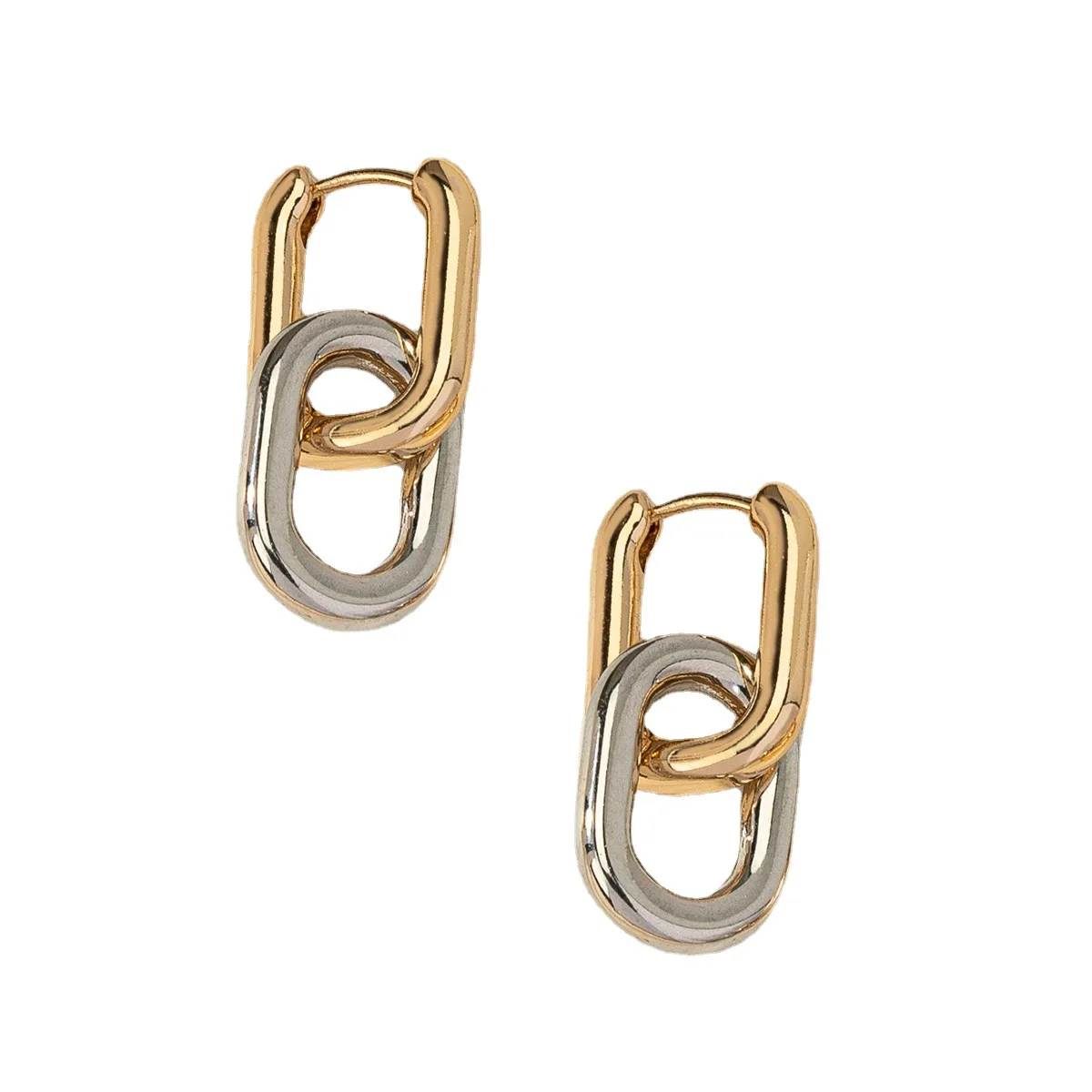 14K Gold Plated Double U-shape Hoop Earrings for Women 2025 New Fashion Earrings Party Jewelry Wholesale