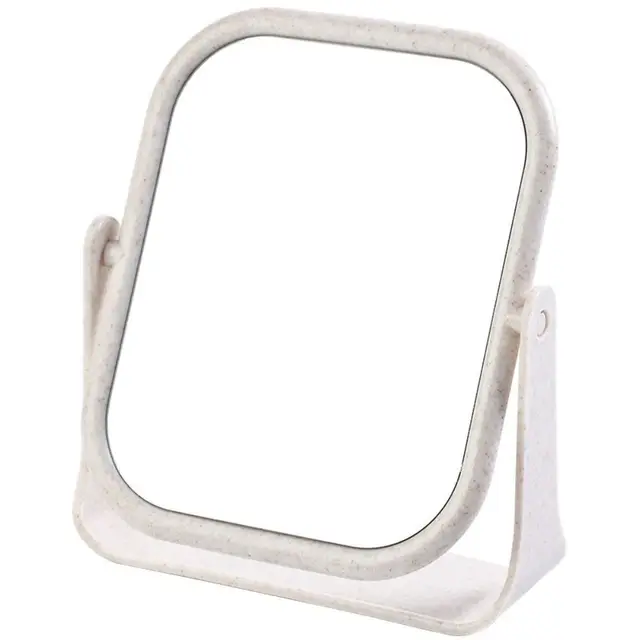 Miroir de Maquillage de Bureau Pliable, Résistant à 360, Rotatif, Double Face, Princesse, Portable, avec Support, Carré, Rond, pour la Maison 2