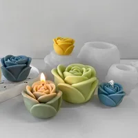 Valentine's Day rose flower silicone candle mold 3D Peony flower soap plaster resin mold DIY chocolate cake baking tool