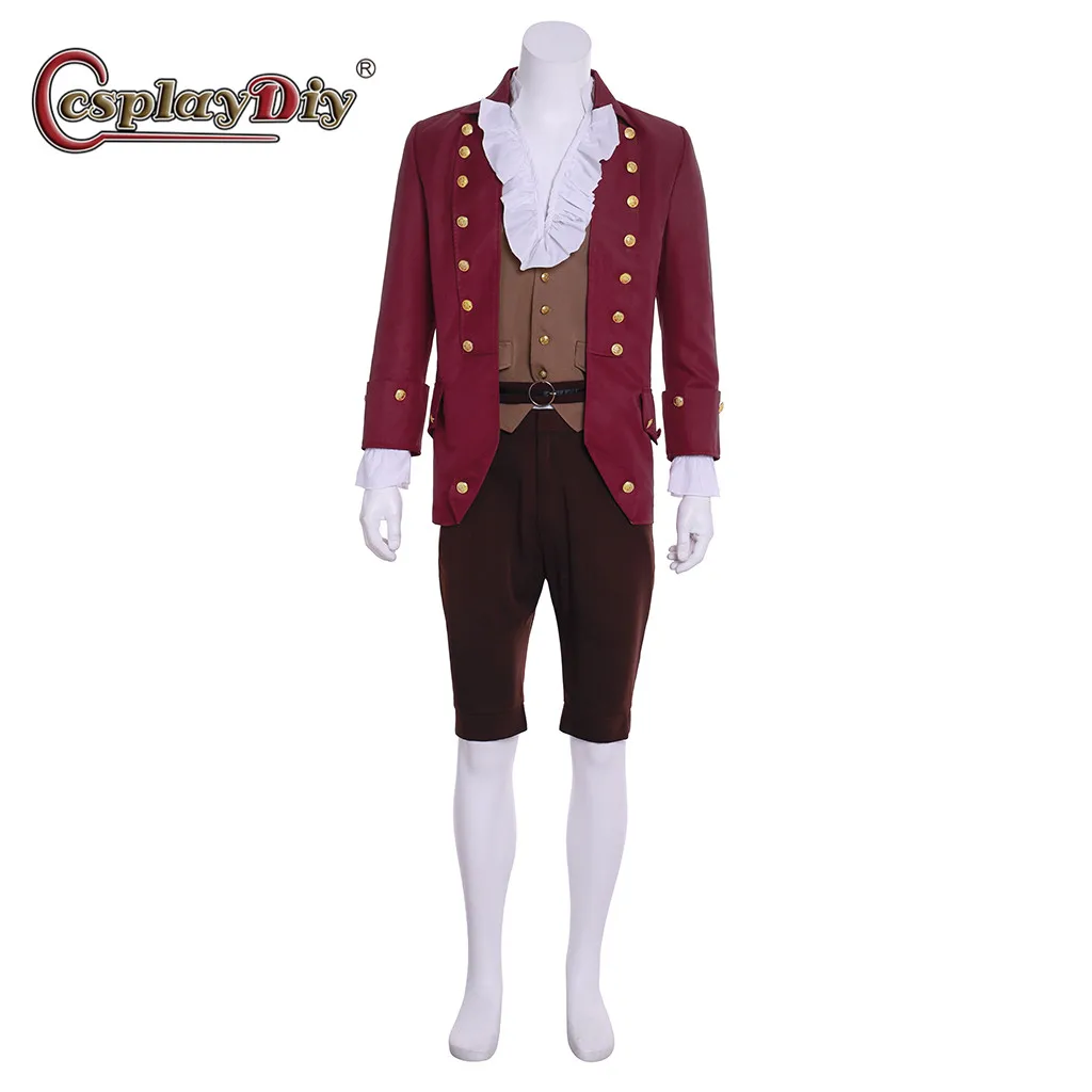 

Cosplaydiy средневековый мужской ретро костюм музыкальный костюм чудовище Косплей Французский Королевский Благородный Oufits Красный смокинг благородный Двор полный комплект