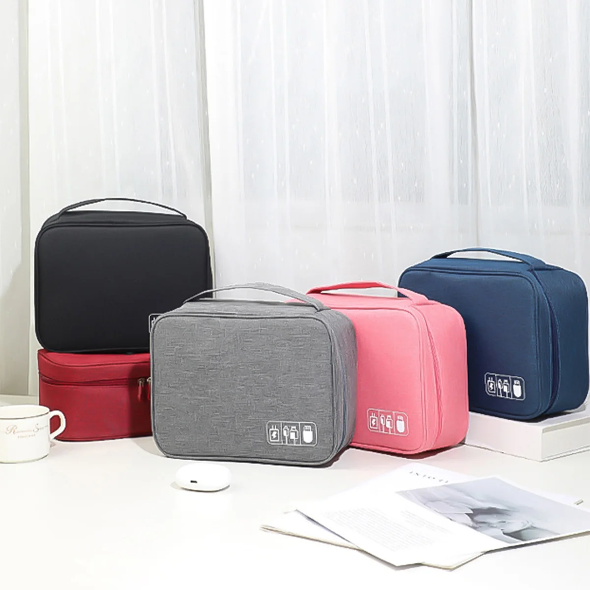 Cable Storage Bag Waterproof Digital Electronic Organizer Portable USB Data Line Charger Plug Storage Bag Travel Cable Organizer cable storage bag