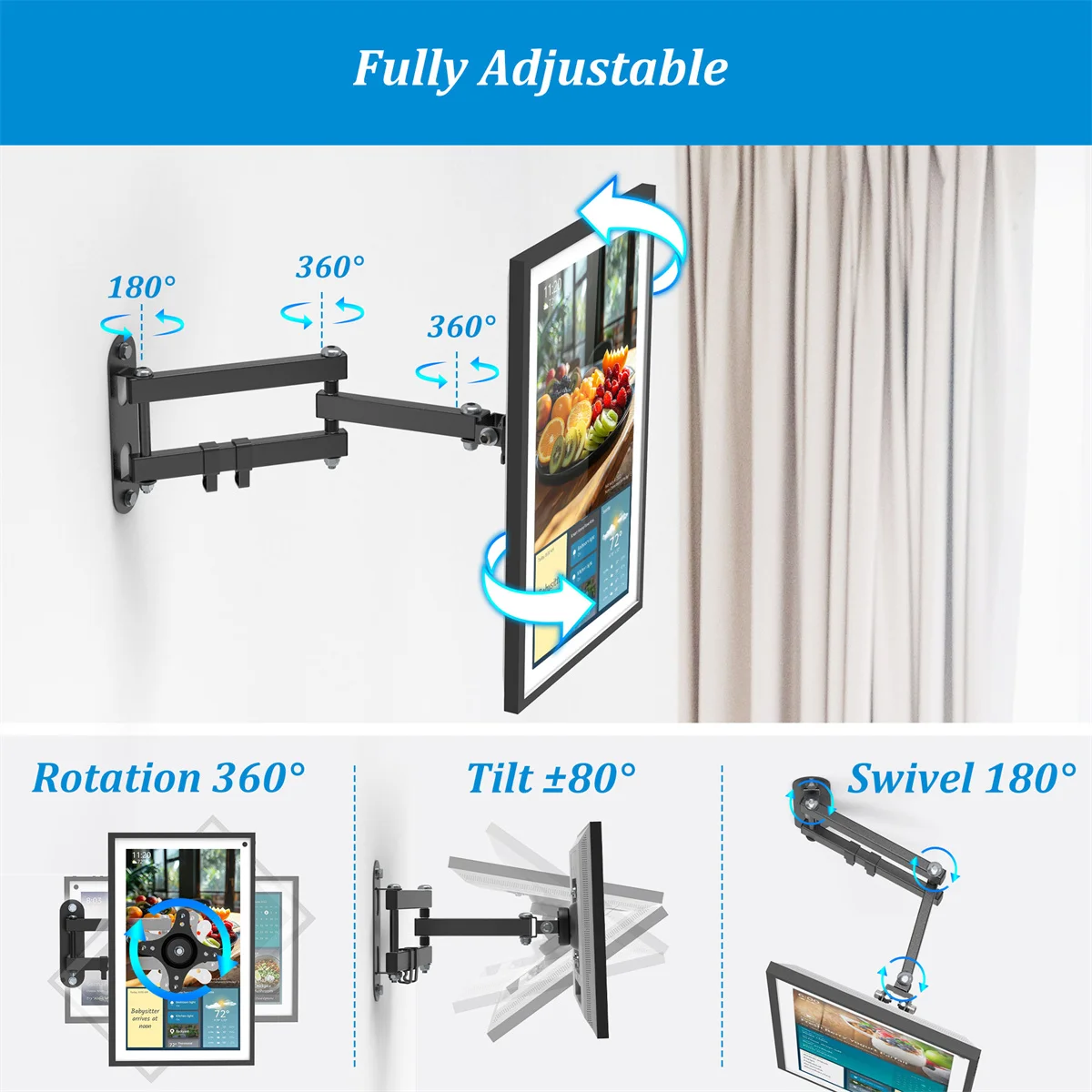 Echo Show 15  Ȩ Ʈ  Ʈ, Ǯ  귡Ŷ, ȸ ȸ ƿƮ Ȯ, 10 ġ-32 ġ  TV, ִ 33 lbs 