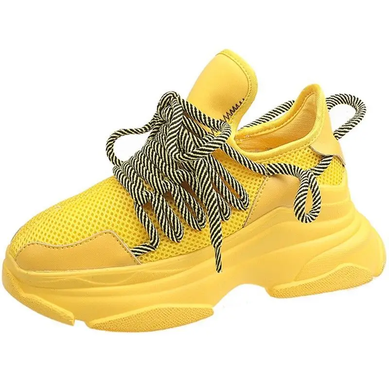 

Platform Daddy Shoes Lightweight Women Sneakers New Summer Mesh Breathable Footwear Thick Shoelace Light Zapatillas De Deporte