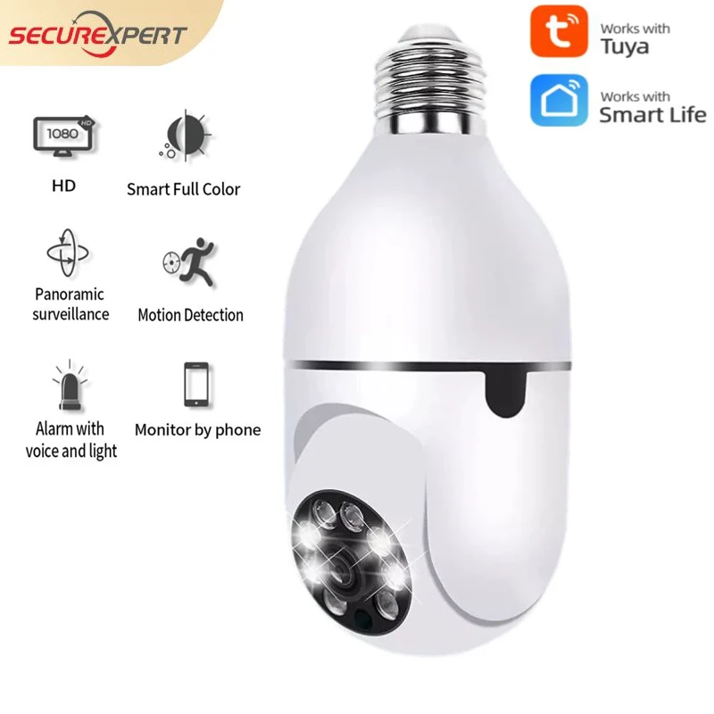 1080P 360 PTZ Panoramic Lamp Camera Wifi Bulb Surveillance Night Vision Human Tracking Baby Monitor Video Record Cameras |