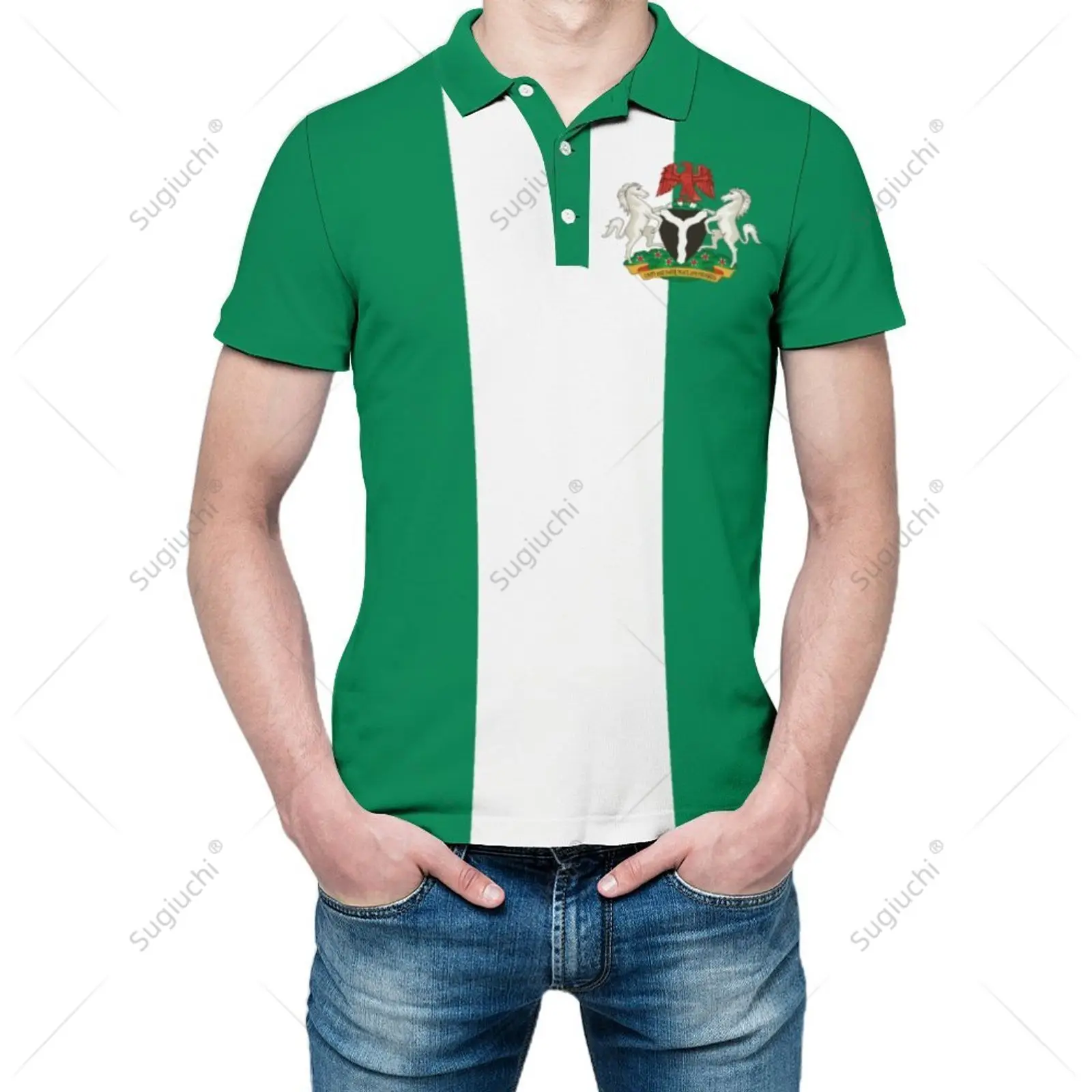 Polo Unisex Bandiera Nigeria Stampa 3D Uomo Polo Abbigliamento Moda Tute Maniche Corte