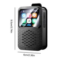 T10C!Alarm Clock Smart Speaker Wearable IPX5 Waterproof Smart Screen Powerful Bass Subwoofer Touch Screen Wireless Player Black - Image 6