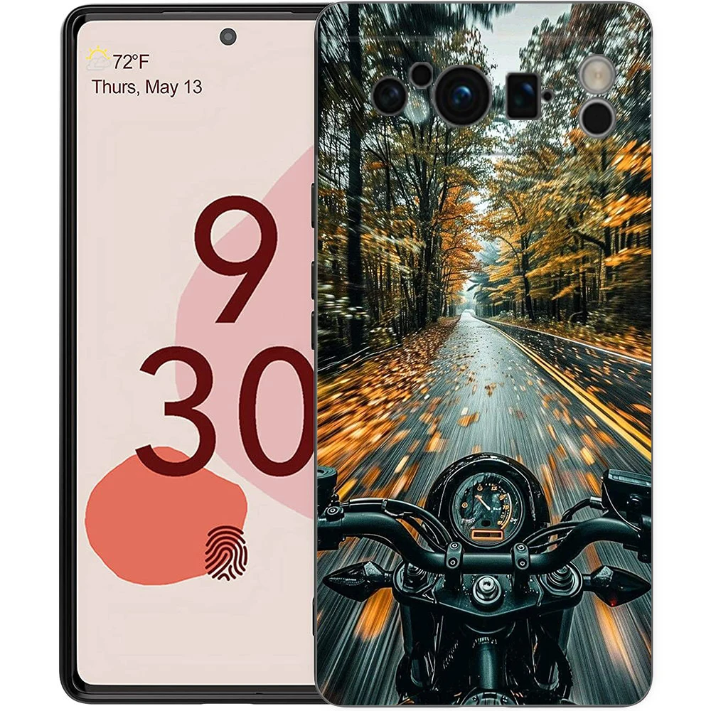 Cool Motorcycle Design Shockproof Phone Case - Soft Black TPU Cover