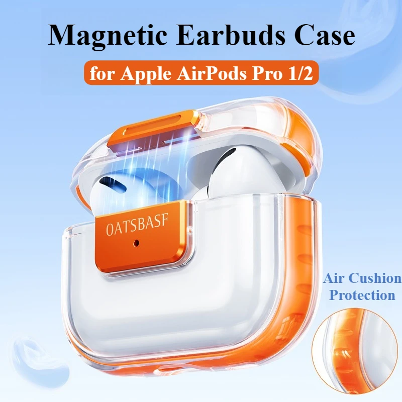 Eary Transparent Case for AirPods Pro 1/2 Cover Magnetic Soft Silicone Protective Case for Apple AirPods Pro 1/2 Earphone Cover