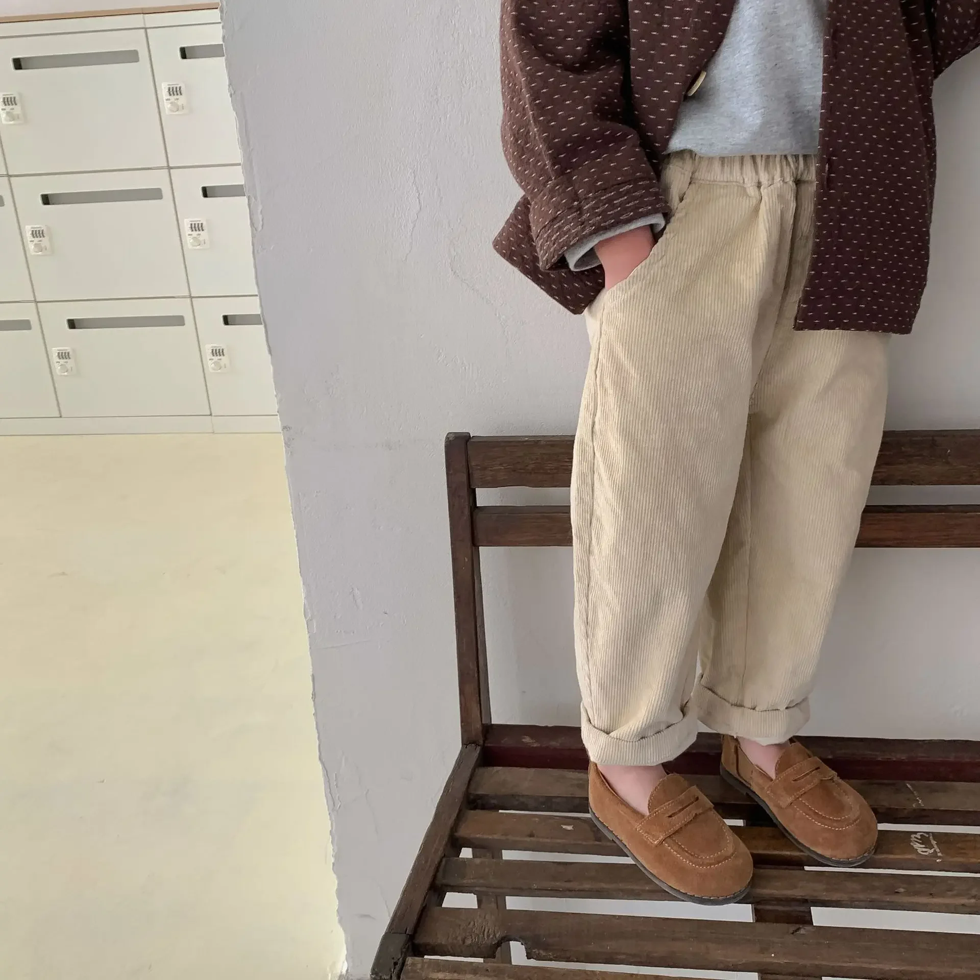 Korean Boys Corduroy Pants Autumn Winter Girl Casual Pants Long 1-7Year Kid's Trousers boys pants kids pants