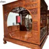 CZ Chinese Style Solid Wood Large Bed Ming Qing Classical Step Bed Rosewood Double Moon Flower Bird Vintage Frame Bed 3 CZ Chinese Style Solid Wood Large Bed Ming Qing Classical Step Bed Rosewood Double Moon Flower Bird Vintage Frame Bed 3