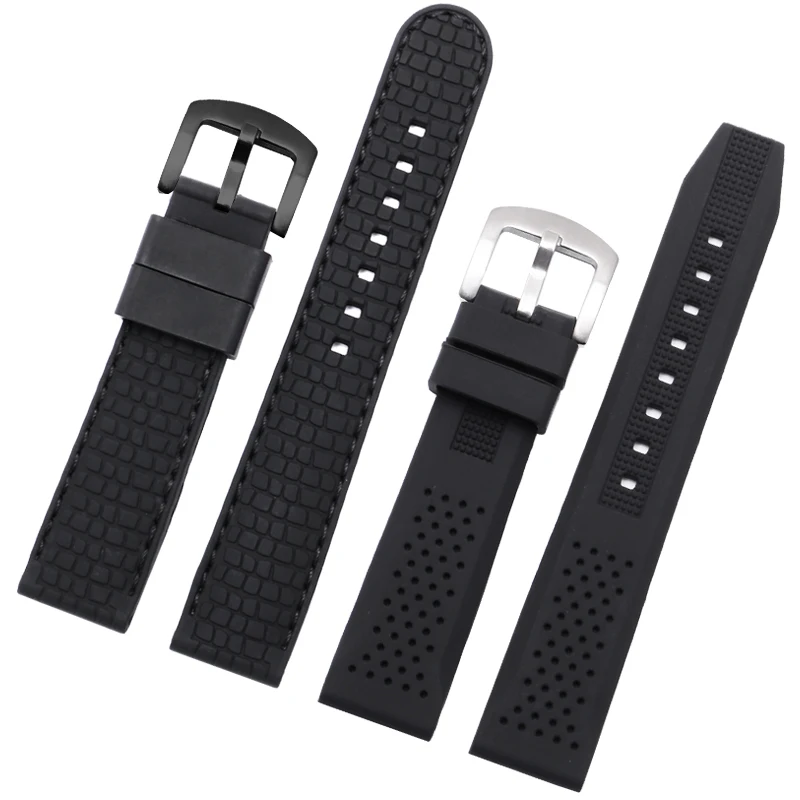 Universal Silicone Watchband Of Various Brands 16/17/18/19/20/21/22/23/24mm Straight Interface Rubber Watch Strap