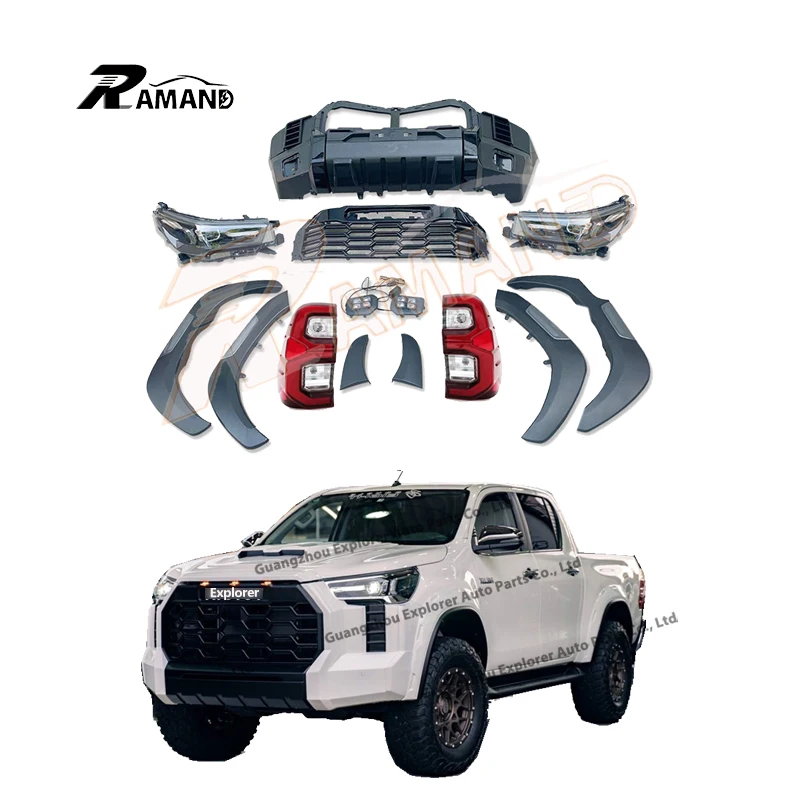 

Горячая Распродажа Bodykit для Hilux Revo 2016-2021 обновление до 2023 Tundra передний бампер Гриль Revo Body kit