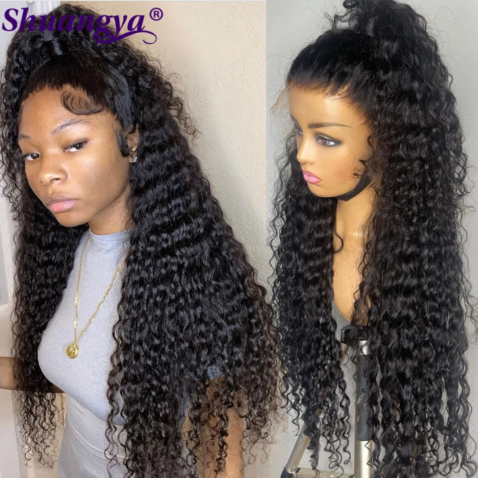 28 30 Inch Deep Wave Lace Front Wig 100% Remy Human Hair Lace Wigs Transparent Deep Curly Human Hair Wig HD 5X5 Lace Clsoure Wig
