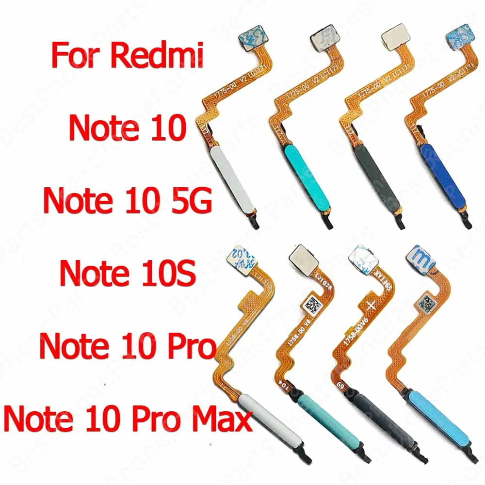 

For Xiaomi Redmi Note 10 Pro Max 10S 5G Finger Print Scanner Return Key Home Button Fingerprint Sensor Flex Cable Touch Menu