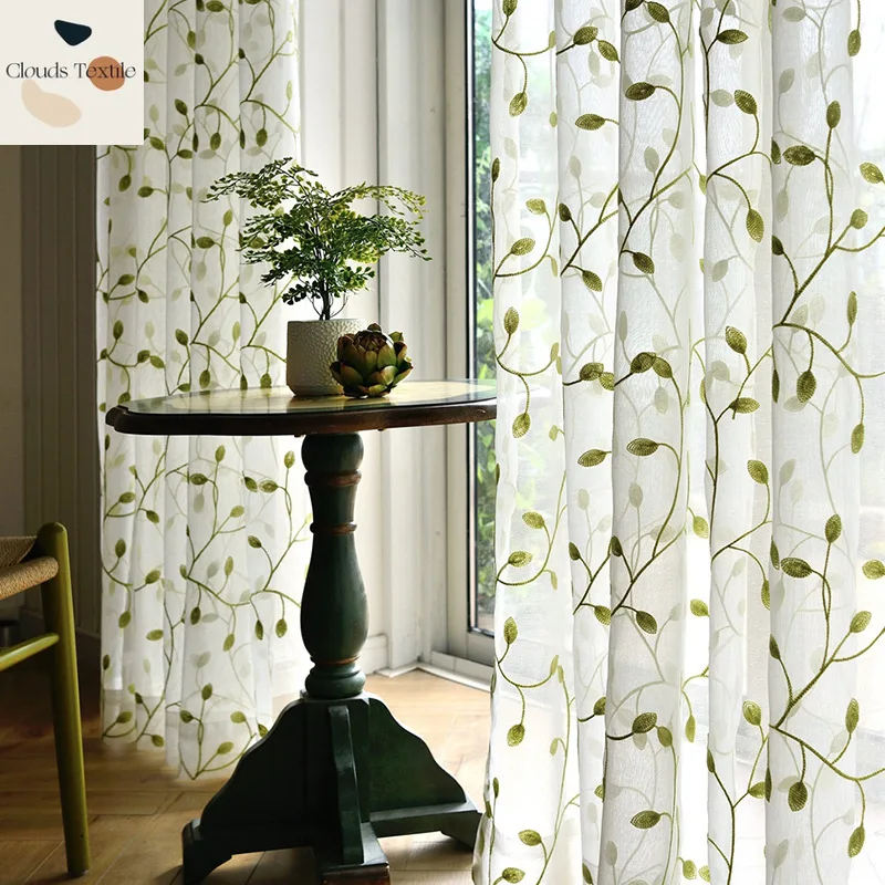 

Вышитые оконные шторы с листьями и цветами для гостиной, столовой, спальни, Dolce Gabbana, муслиновые взрывоопасные