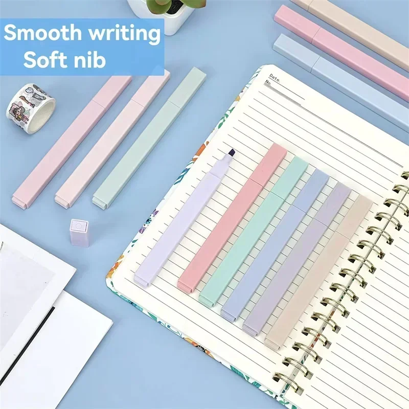 Cute Aesthetic Fluorescent Pen Soft Tip School Office Supplies Highlighters Pens Pastel Highlighters Marker Pen art marker highlighter pen,marker pen,highlighter marker,art marker