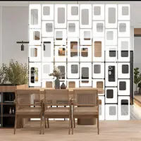 Anminy 48 Pcs Hanging Room Divider Decorative Thick Wall Privacy Screen Panels Set Modern Geometric Pattern Hollow Out Design 1