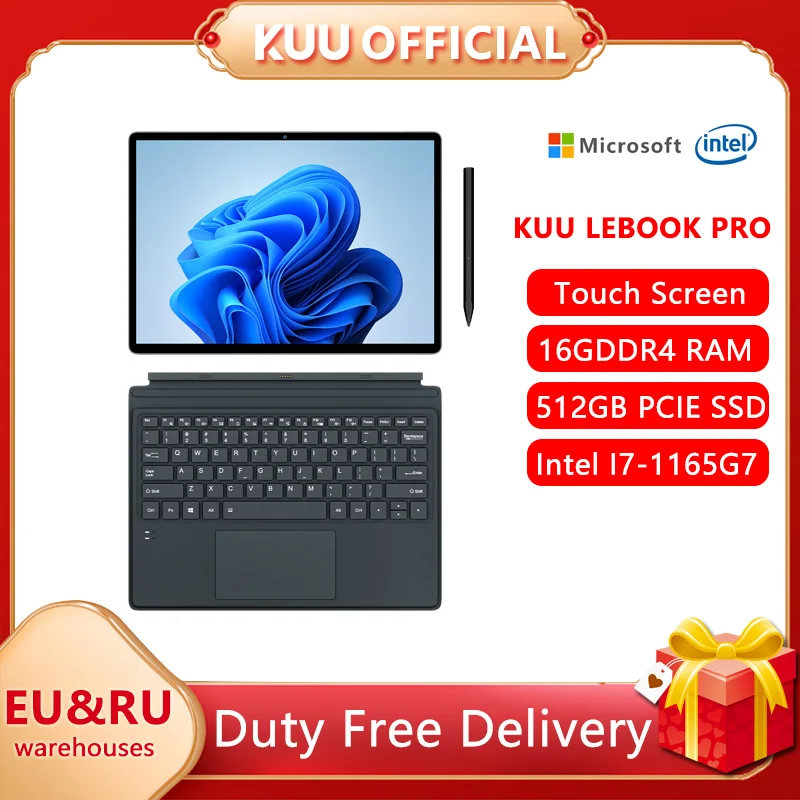 KUU Lepad 2-in-1 Tablet PC 12 inch 2K HD Touch Screen
