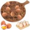 6/24 Holes Wooden Egg Tray Household Egg Storage Holder Kitchen Refrigerator Cooking Organizer Space Saving for Tabletop Display 1