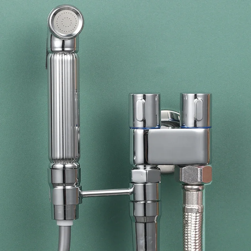 Handheld High Pressure Bidet Gun Set Accessories Bathroom Cleaning Toilet Spray Gun Stainless Steel Bathroom Bidet Accessories 6