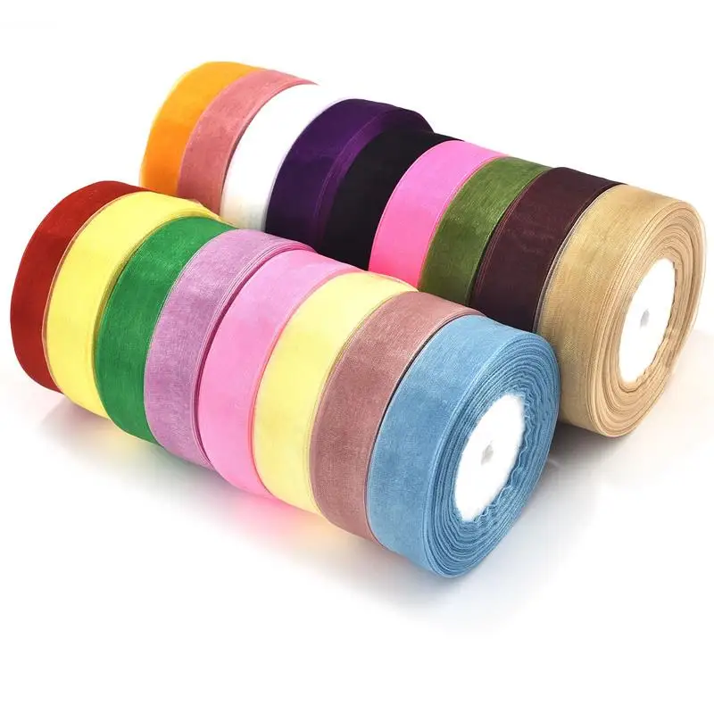 Nastro In Chiffon Trasparente Con Bordo Perlato - Largo 2,5 Cm X 23 M - Per Confezioni Regalo, Matrimoni, Fai Da Te, Accessori Capelli - 5