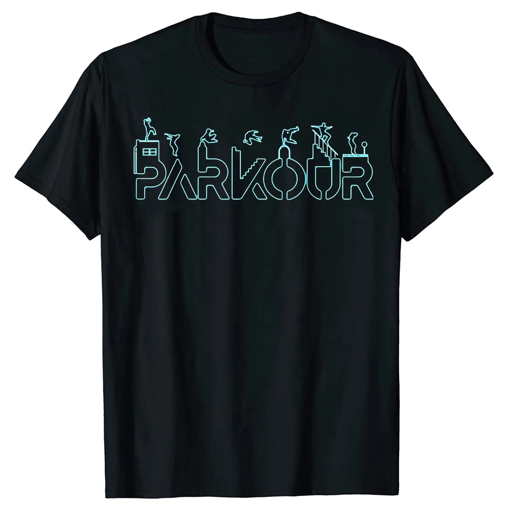 Parkour Sport Training Freerunning T-Shirts Herren Damen Mode Print T-Shirt Locker Übergroß Streetwear Hip Hop Unisex T-Shirt