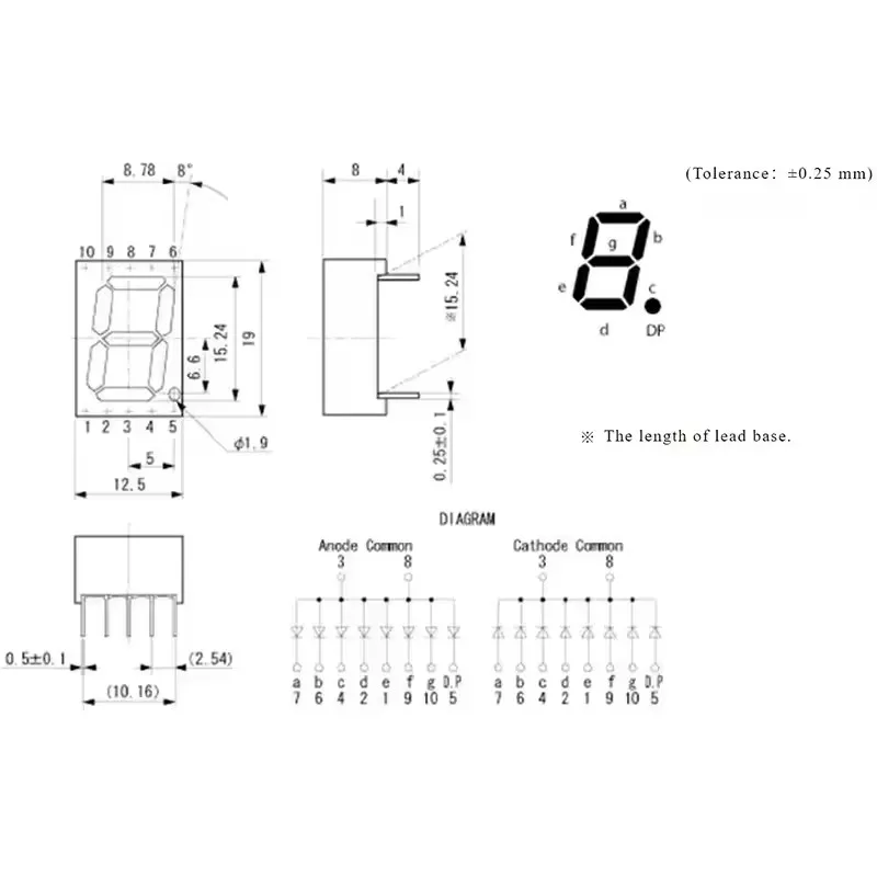 5Pcs SA52-11SRWA SC52-11SRWA 0.52 인치 LED 숫자 문자 숫자 디스플레이 모듈 빨간색 7 세그먼트 양극 공통 음극