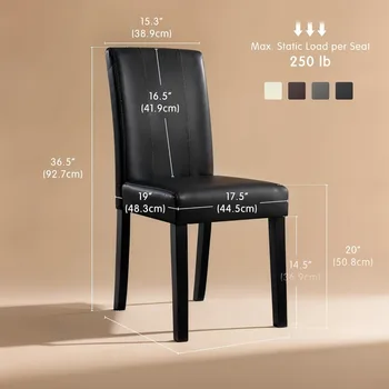 Dining Chairs Set of 6, Leather Parson Dining Room Chairs, Modern High-End Kitchen Side Chairs for Bedroom, Living Room 2