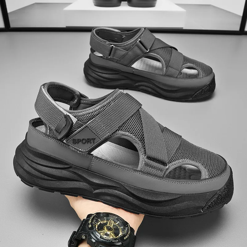 Trendy Designer Men Sandals Hollow Sports Shoes for Men Platform Sandals Summer Baotou Beach Shoes Original Men's Cave Sandals