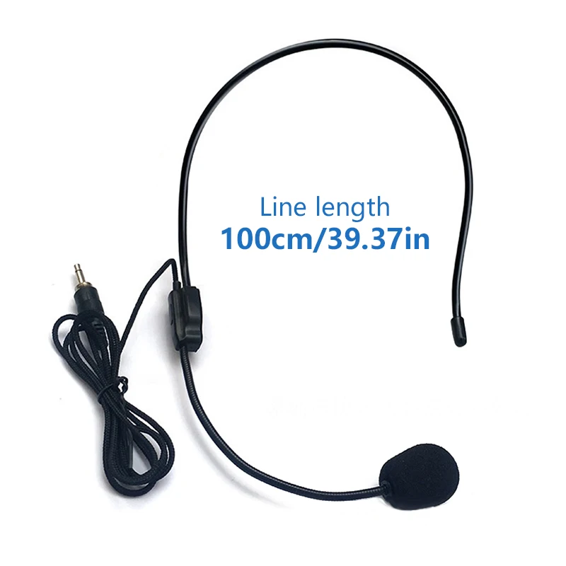 3.5mm 스레드 머리 착용 유선 마이크 헤드셋, 음성 증폭기 스피커, 리틀 비 교사, 관광 가이드, 범용 확성기