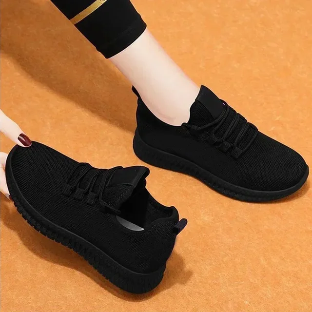 Women's Breathable Non-slip Platform Fashion 2022 Autumn New Casual Shoes Korean Running Shoes Black Sneakers Shoes for Women 2