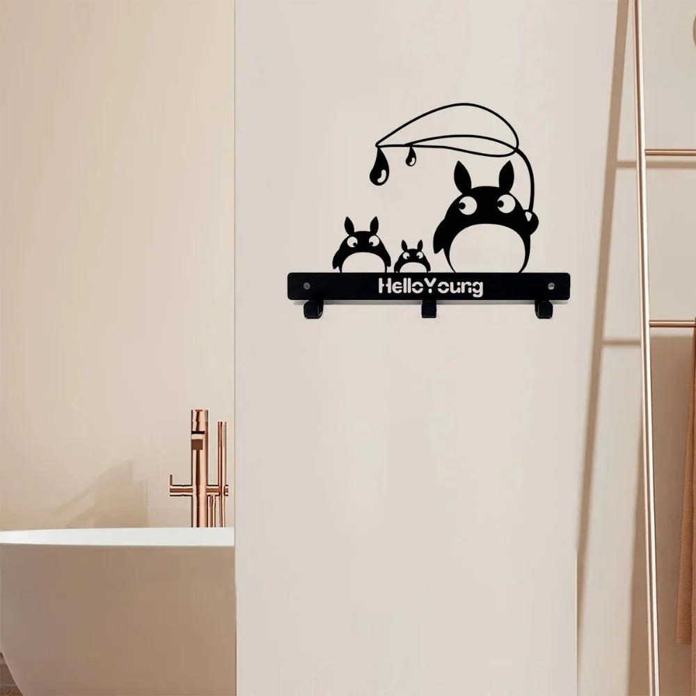 1pc Cute Totoro baby keychain wall-mounted coat rack keychain key hanger towel rack One Piece Cute Totoro Baby 5