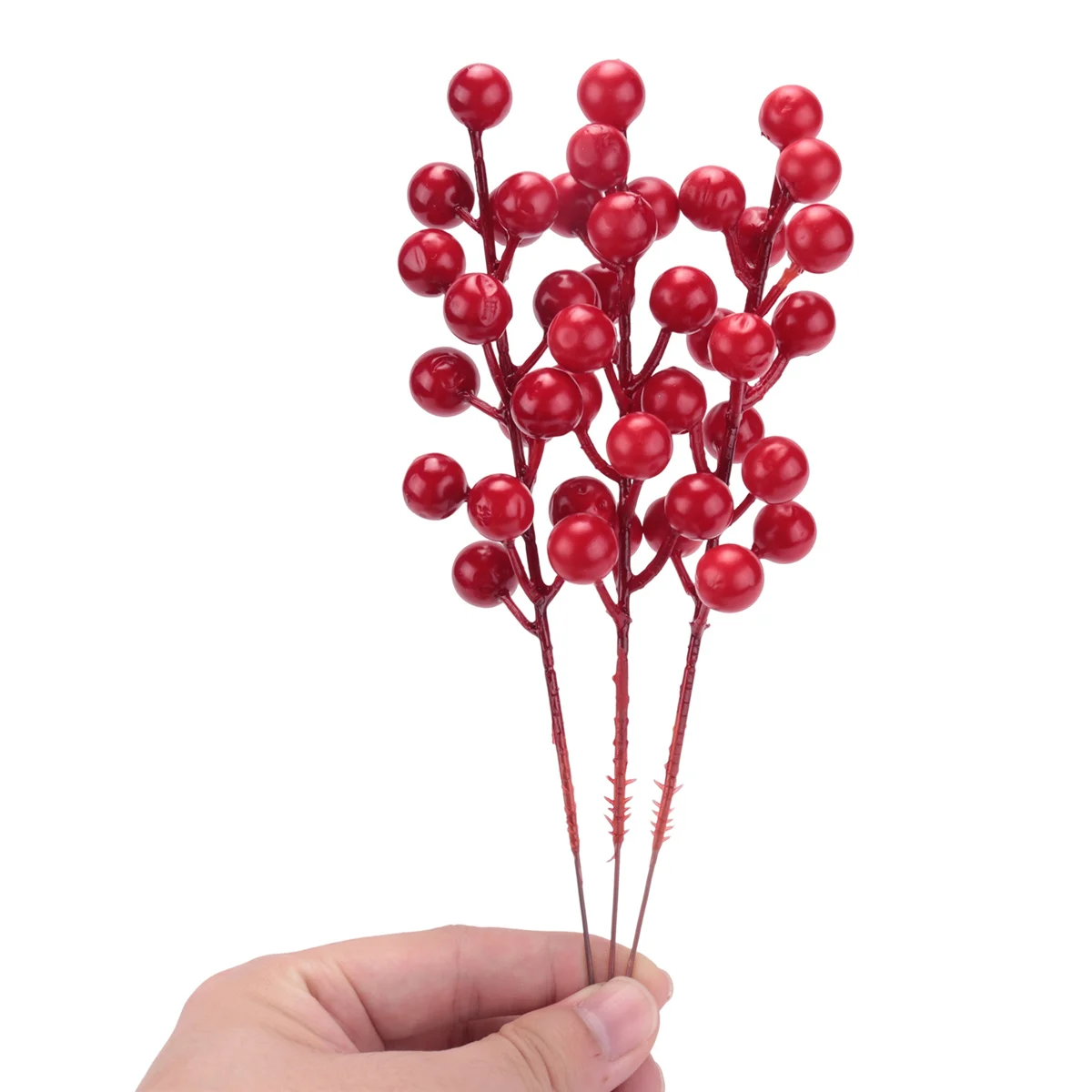 

20 Pack 8inch Artificial Christmas Red Berries Stems for Christmas Tree Ornaments,DIY Xmas Wreath,Holiday and Home Decor