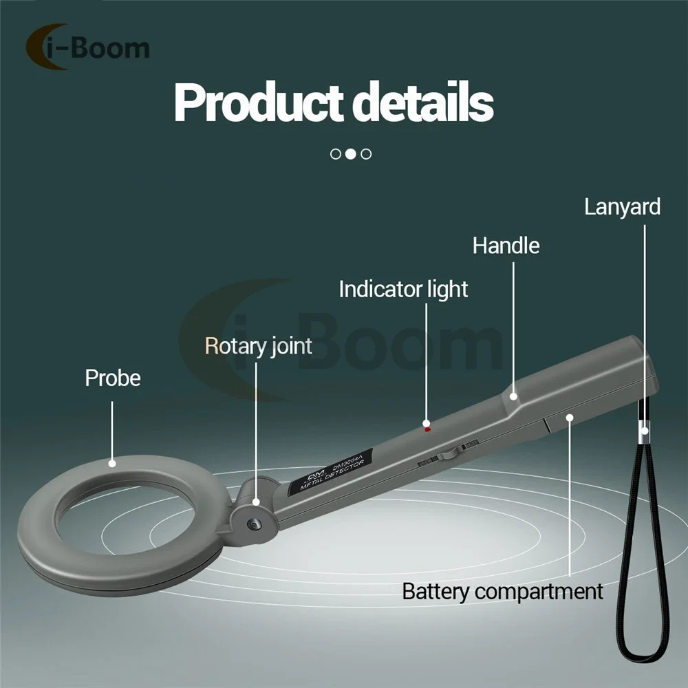 Portable Metal Detector Audible and visual alarms High sensitivity Scanning tool Metal Finder Collapsible 5