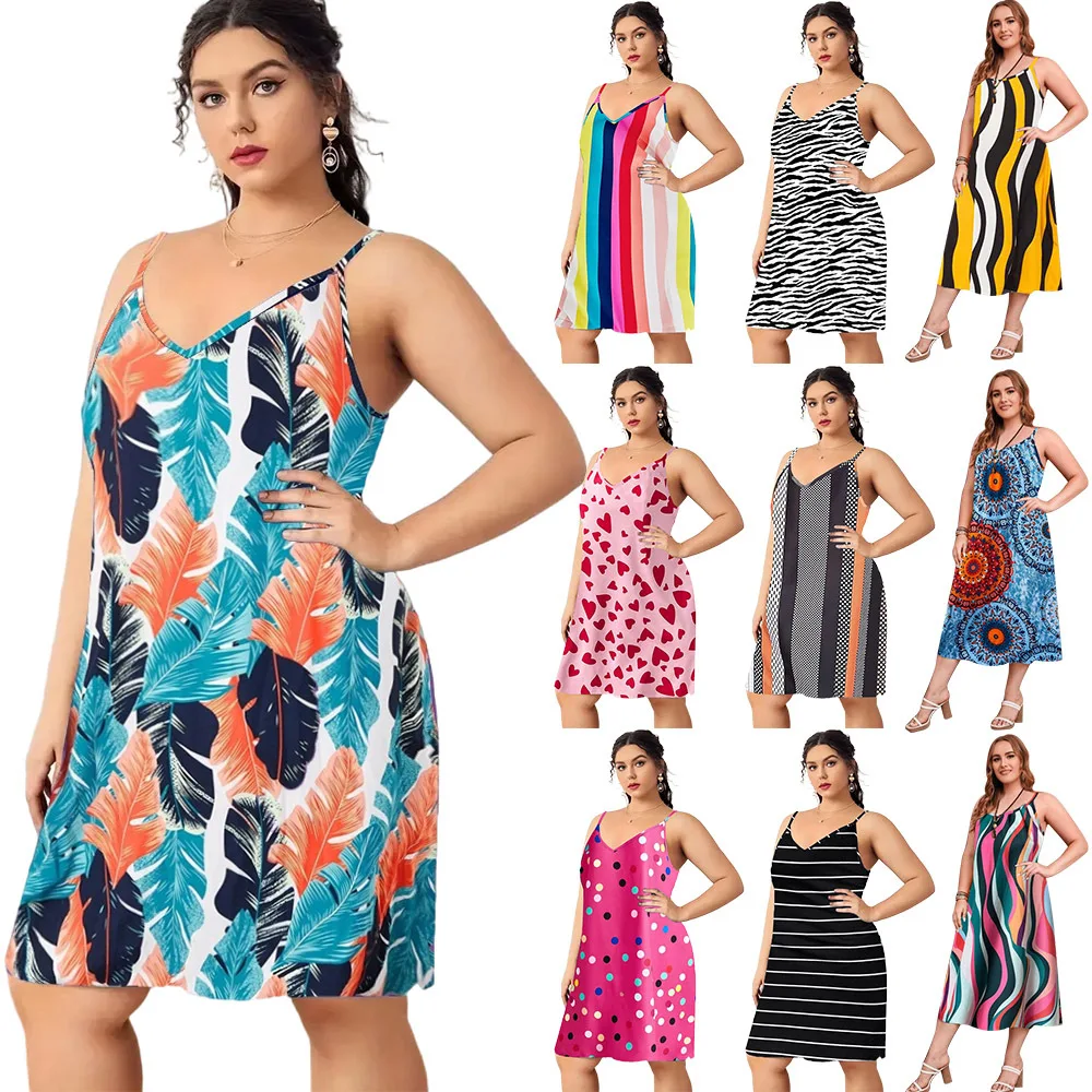

Женская ночная рубашка размера плюс 3XL 4XL, сексуальная короткая ночная рубашка на бретелях-спагетти, ночная рубашка с принтом листьев, ночная рубашка, Свободная Домашняя одежда