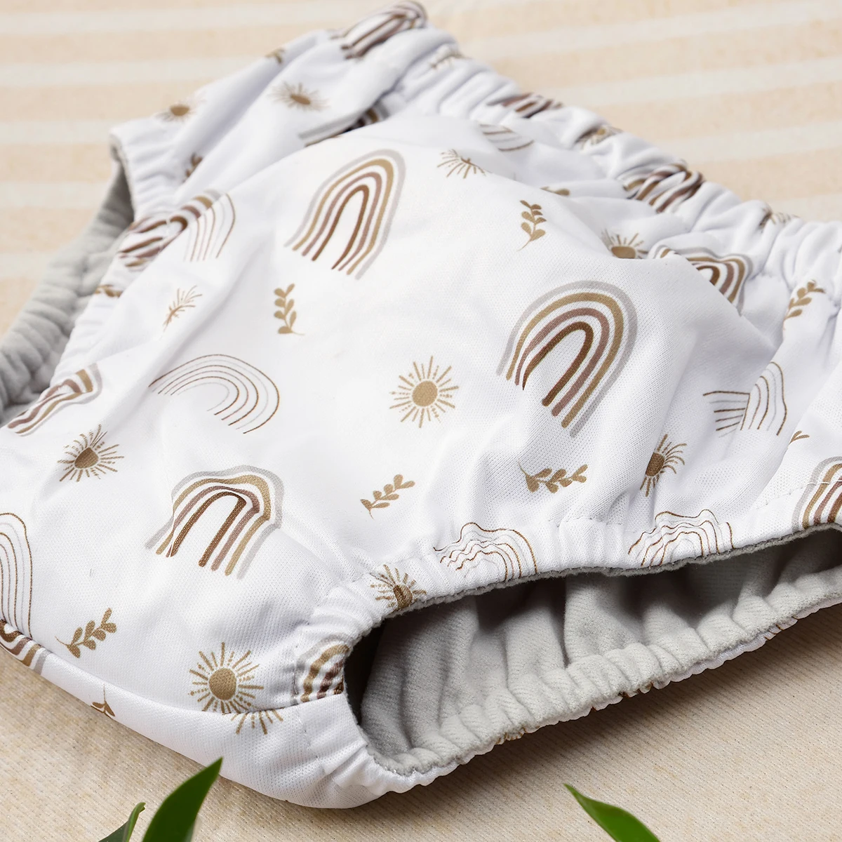 Elinfant L Size Waterproof Baby Training Pants Suede Cloth Inner Baby Cloth Diapers for 8-13kg Boys and Girls