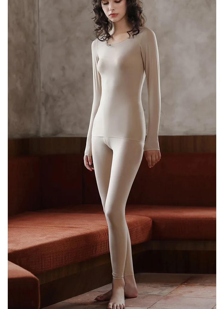 New thermal underwear women's long johns set winter emollient clothes ultra-thin skin clothes muscle bottom bottoming shirt