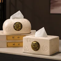 Ceramic tissue box, light luxury high-end living room, household coffee table, dining table paper, drawer paper box, high-end se 1