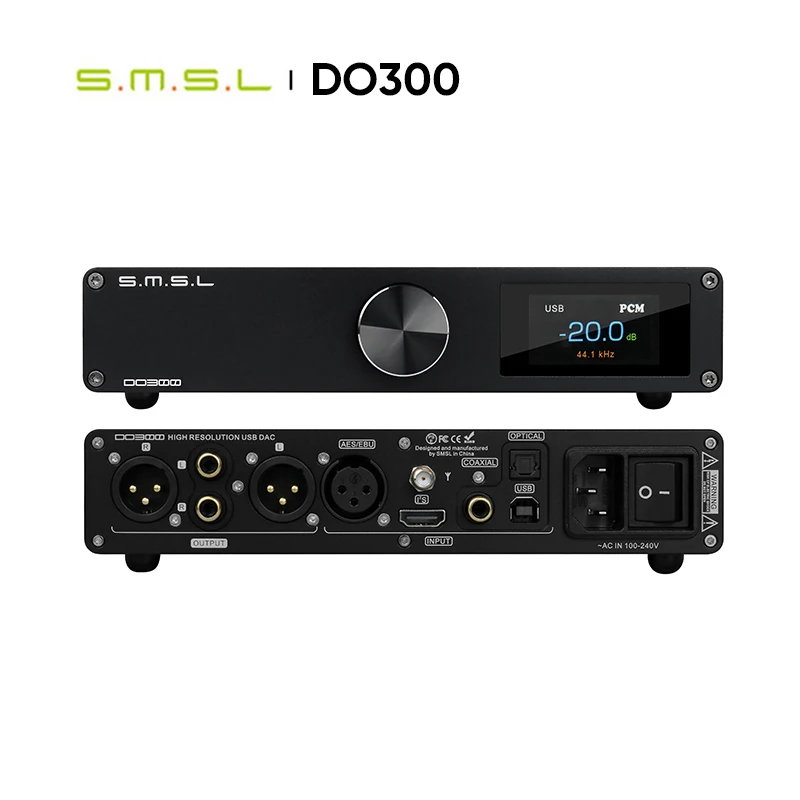 Smsl Do300 Audio Dac Es9039Mspro Mqa Cd Xmos Xu316 Dsd512 32Bit 768Khz Bluetooth Ldac Xlr I2S Decoder Con Telecomando D0300