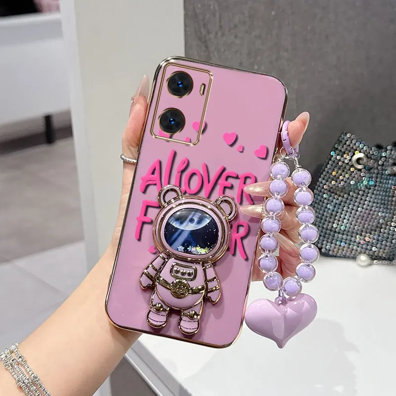 Pink Font Phone Case Set with Bead Lanyard & Stand - 3 Piece Set