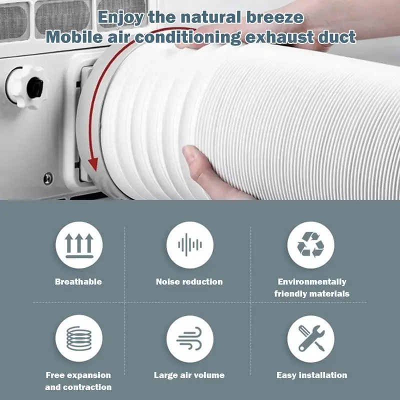 130/150mm Duct Extension Pipe Telescopic Flexible Air Conditioner Exhaust Hose Accessories Vent Hose for Mobile Air Conditioning