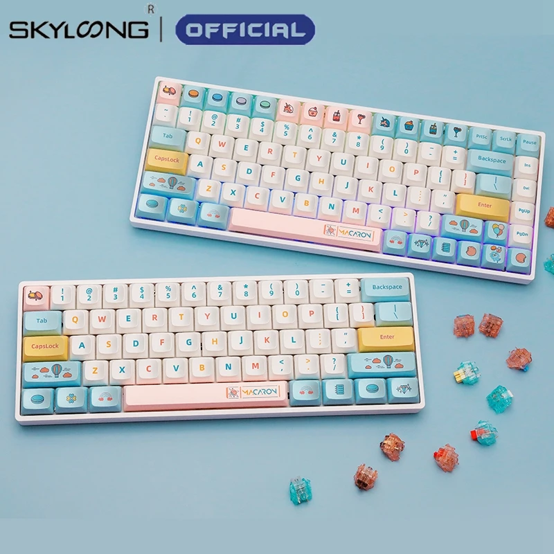 

SKYLOONG GK61 Macaroon Mechanical Keyboard 60% 61 Keys Gamer Wired Hot Swappable Switch RGB PBT Key Cap Musical Gaming Keyboards