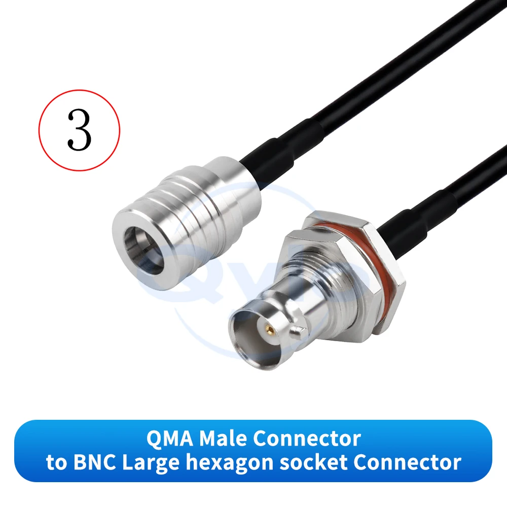 (1 Stück) QMA zu BNC Adapterkabel mit Winkelsteckern, RG174 Koaxialkabel 0-6GHz, QMA zu BNC HF-Adapterkabel – Detail 5