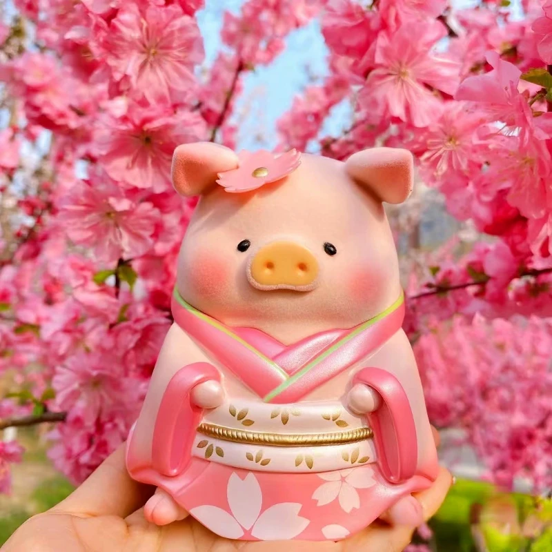 人気沸騰ブラドン Figurines Can  Piggy Lulu Kawaii Blossom Cherry Sakura Pink Figure Size XL PIG LULU KIMONO Collection AliExpress - Set Gift Decorations Toys トートバッグ