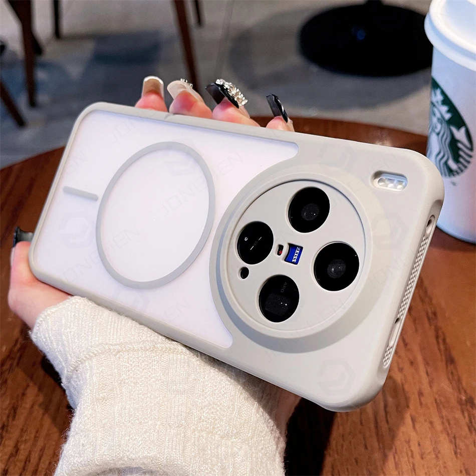 Enhanced Magsafe-Compatible Matte Clear Cooling Case with Wireless Charging